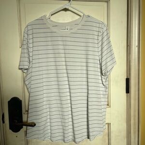 Lululemon Love Crewneck T-Shirt Stripe White Black 14